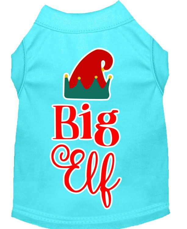 Big Elf Screen Print Dog Shirt Aqua XL